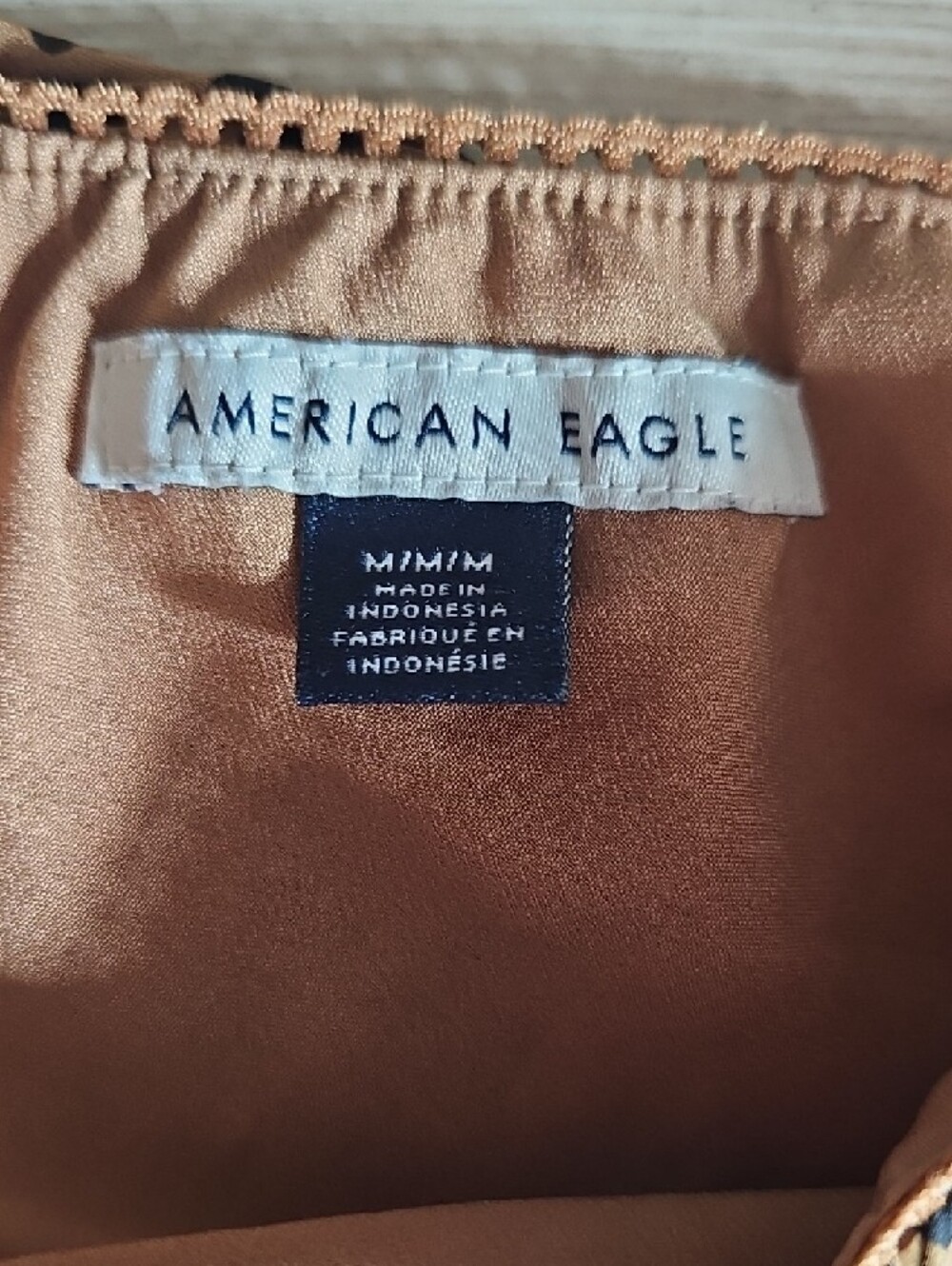 American Eagle Leopard-Print Satin Midi Skirt - Brown/Tan - Picture 5 of 5